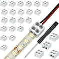 25 Pack Solderless LED Tape Light Connector 2 Pin Terminal Block