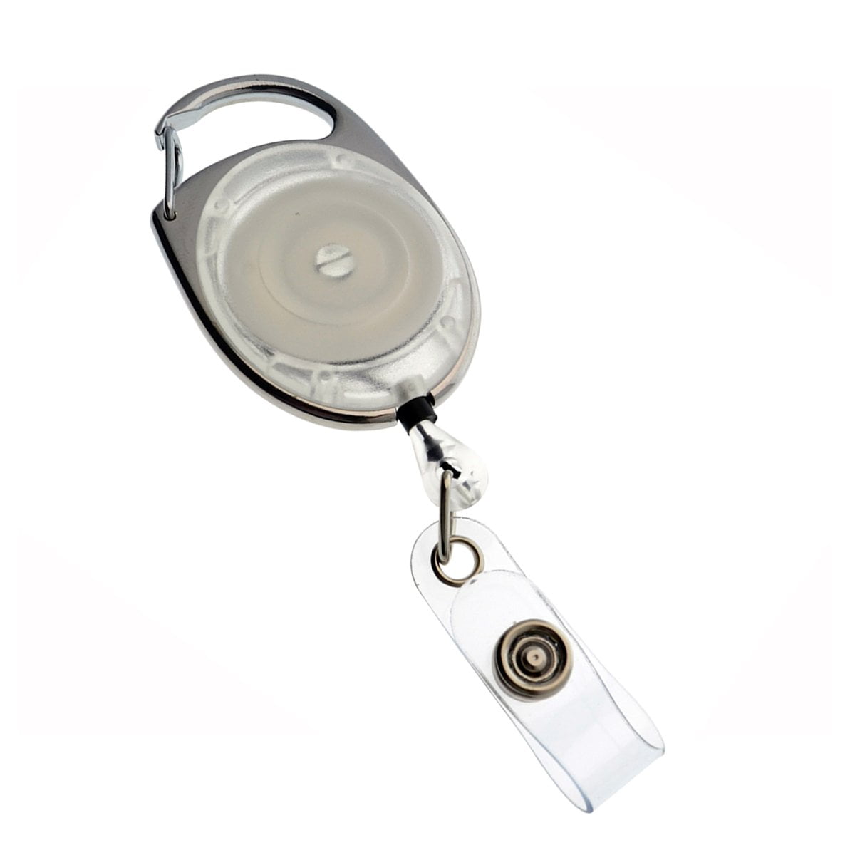 25 Pack - Specialist ID Carabiner Badge Reels - Retractable ID Card Holders (White)