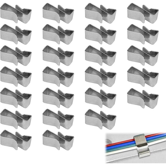 25 Pack Stainless Steel Trailer Frame Wire Clips, Heavy Duty Cable Management for Boat Ski Fishing Sailboat Towing Systems, Rust Resistant Wiring Harness Organizer Accessories
