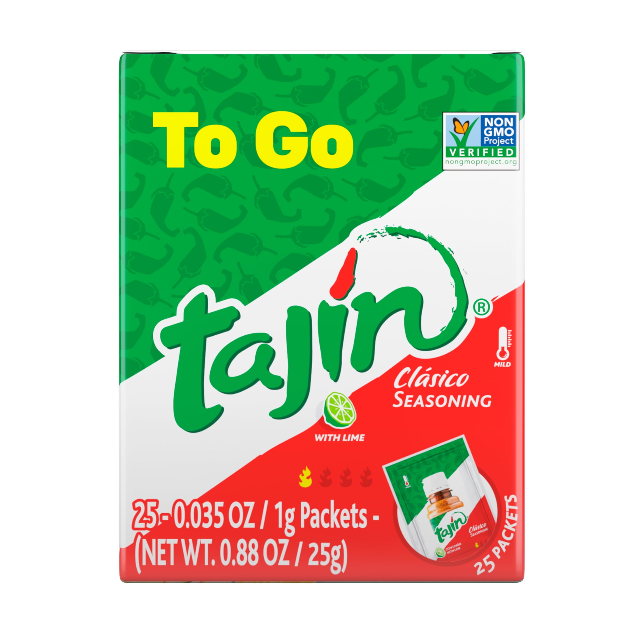 (25 Pack) Tajin® Clasico Seasoning, Mexican Chili Lime Seasoning To-Go Packets, 0.035 oz
