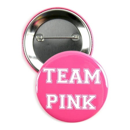 25 Pack - Team Pink - Gender Reveal Celebration Pinback Button Badges - 2.25 Inch