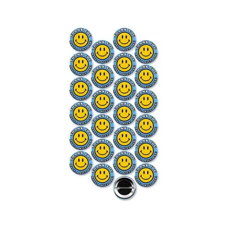 25 Pack - Thank You And Have A Nice Day Blue Pinback Buttons - 1.5 Inch