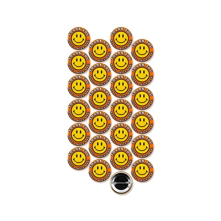 25 Pack - Thank You And Have A Nice Day Orange Pinback Buttons - 1.5 Inch