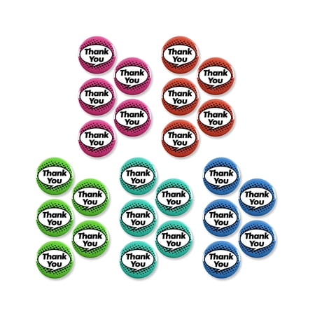 25 Pack - Thank You Cartoon Bubble Pinback Buttons - 1.5 Inch
