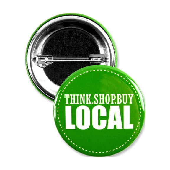 25 Pack - Think Shop Buy Local Small Business Pinback Buttons - 1.5 Inch