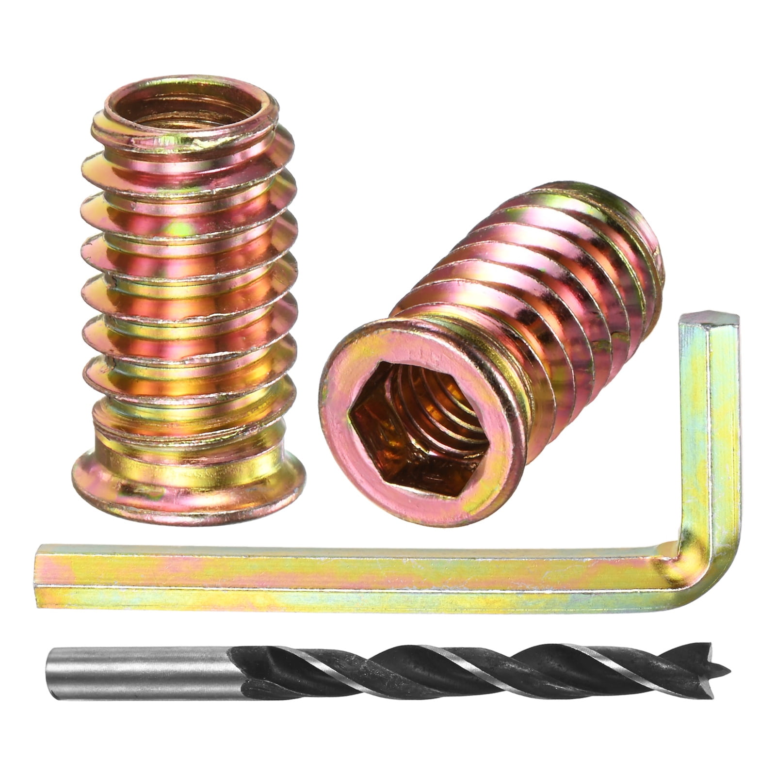 Threaded Inserts In Wood 25-Pack Threaded Inserts for Wood, 5/16-18x25mm Hex Drive Threaded ...