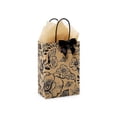 thumbnail image 1 of 25 Pack, Timeless Floral Black Shopping Bag Rose 5.5X3.25X8.5" for Holiday, Party Favor, Birthday, Seasonal Event and Celebration, Made in USA, 1 of 1