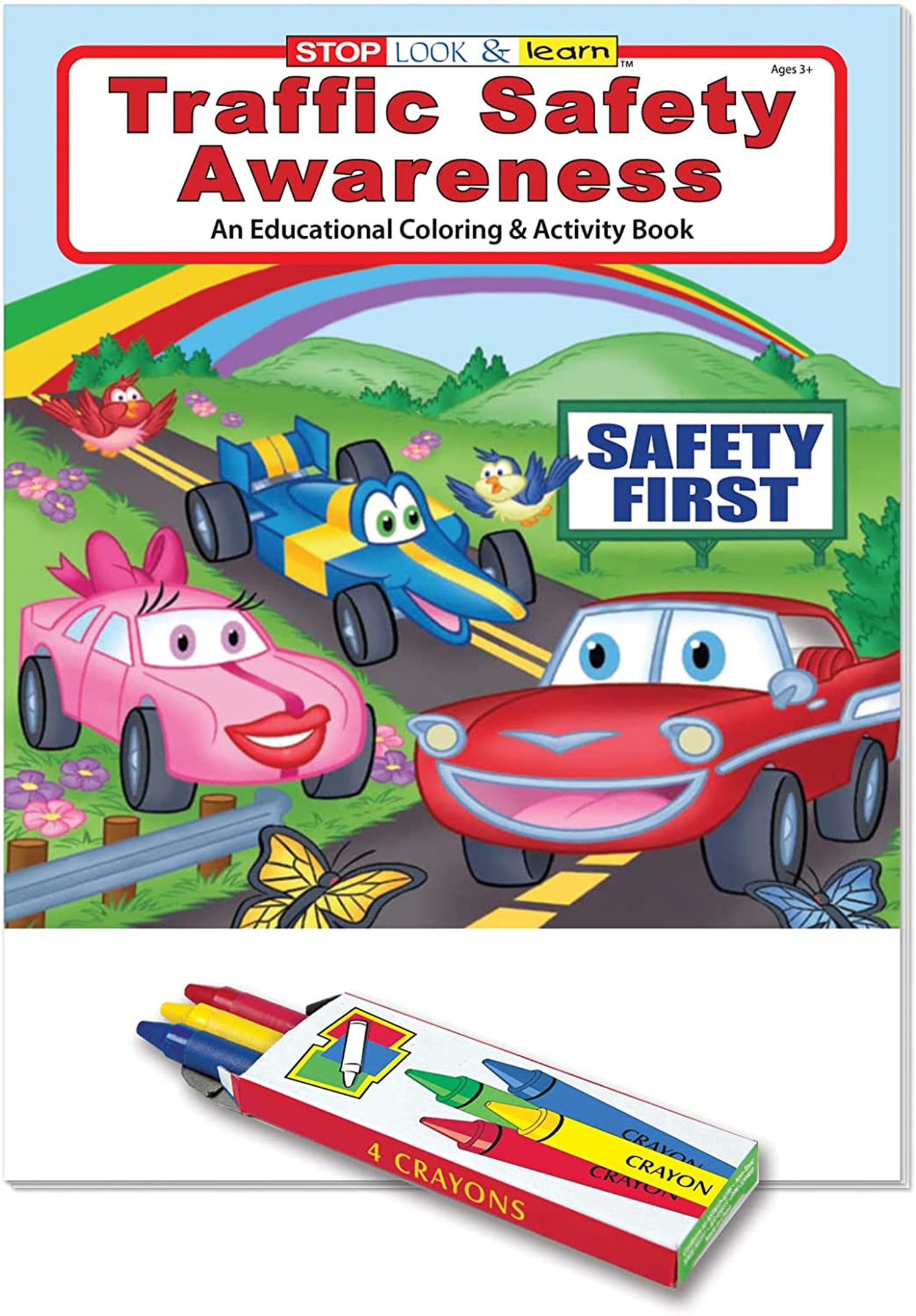 25 Pack - Traffic Safety Awareness Kid's Coloring & Activity Books