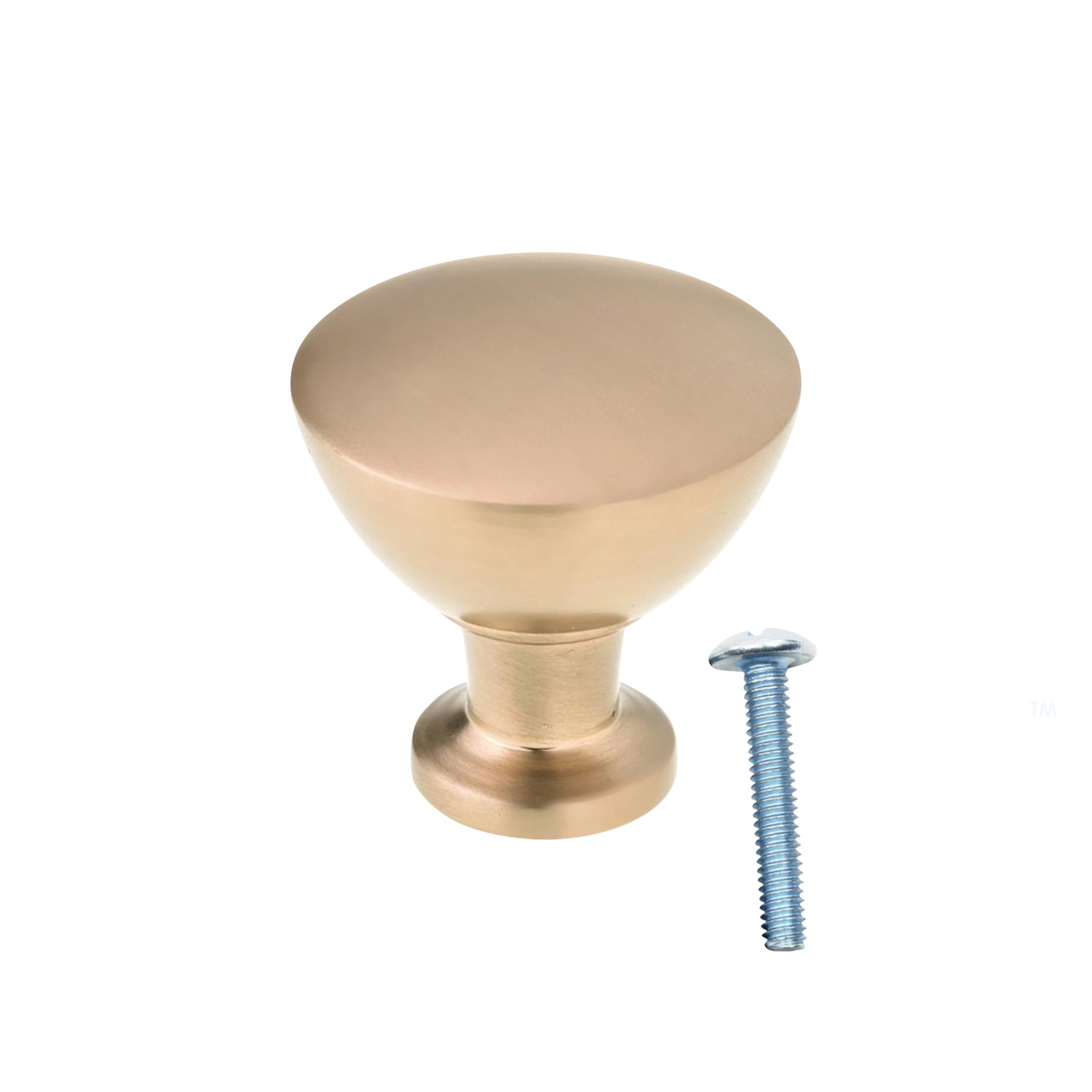 25-Pack Trophy Round Metal Satin Gold 1-11/32" (34mm) Kitchen Cabinet Drawer Knob