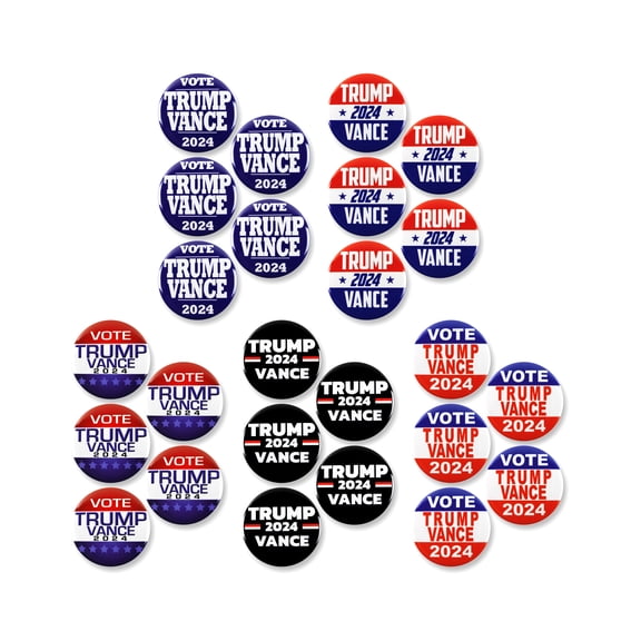 25 Pack - Trump Vance 2024 Presidential Election Political Campaign Pinback Buttons - 2.25 Inch