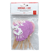 25 Pack Unicorn Party Picks, Cupcake Toppers, Snack Picks, Fun Fairy Tale Design for Birthday Parties, Baby Showers, Cocktails, Themed Events, Durable, Decorative Food Picks, Pink