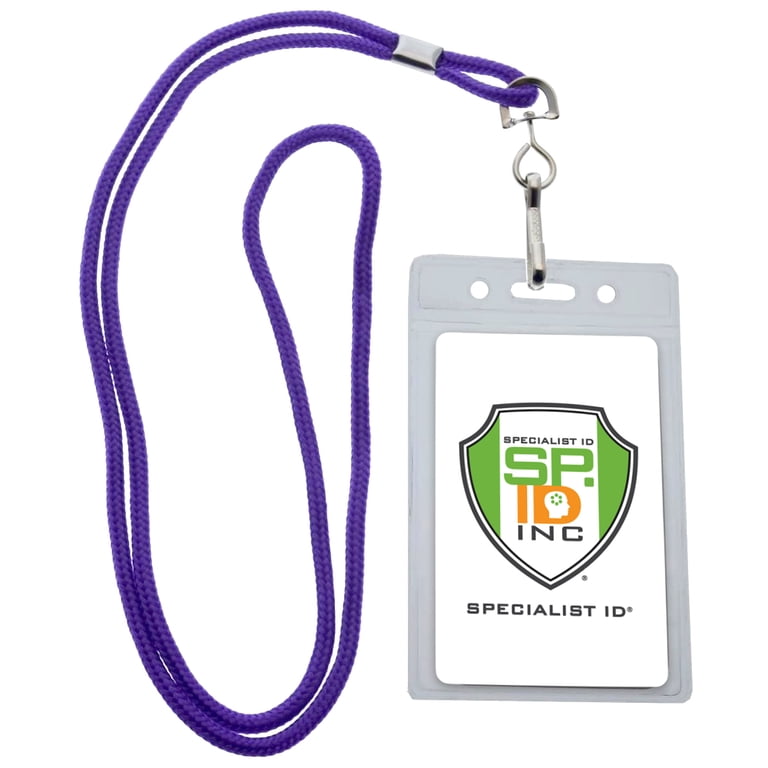 25 Pack Vertical ID Name Badge Holders with Lanyards (Business