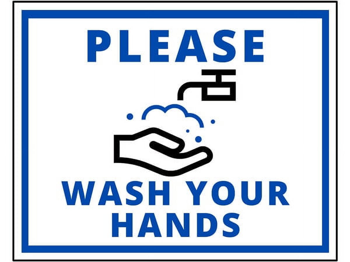 25 Pack, Wash Your Hands, Hygiene Vinyl Label, 8x10