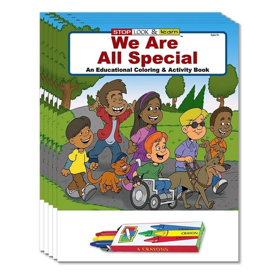 25 Pack - We Are All Special Kid's Coloring & Activity Books with Crayons