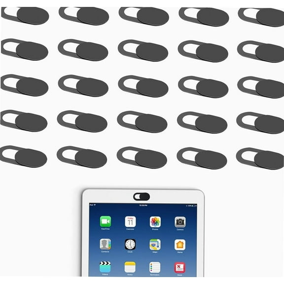25 Pack Webcam Cover Slider, 0.03in Ultra Thin Design Camera Blocker Web Privacy Camera Cover for Laptop Desktop PC Tablet Smartphone Computer Accessories and More (Black)