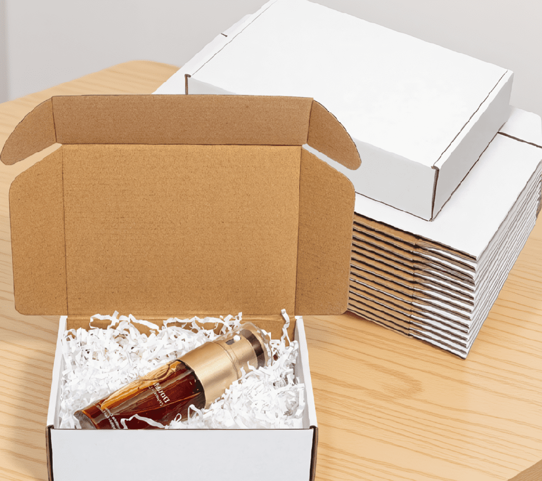 25 Pack White Corrugated Cardboard Shipping Boxes, 7x5x2 Inch Flat ...