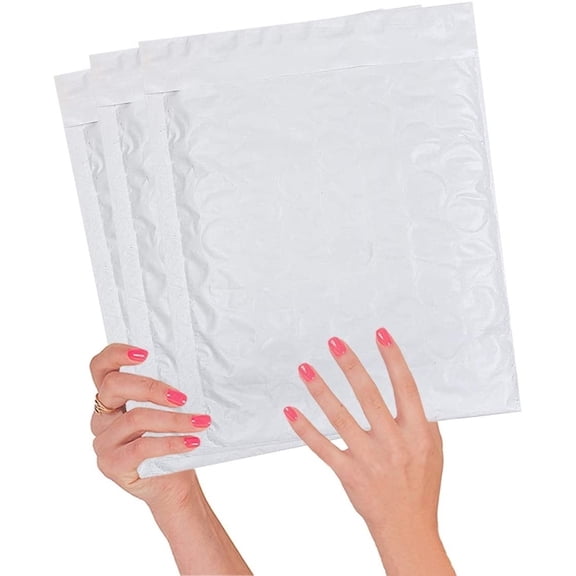 25 Pack White Poly Bubble Mailers 8.5" x 11" Self Sealing Cushion Padded Envelopes