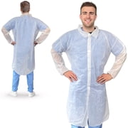 Disposable Lab Coats Polypropylene 30 GSM with Elastic Cuffs White 25 count 3X-Large