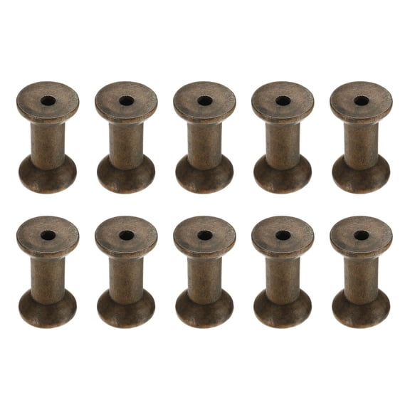 25 Pack Wooden Bobbins, 1.18" x 1.89"(WxH) Unfinished Wooden Spools Wire Weaving Bobbins Empty Thread Spools, Coffee Brown