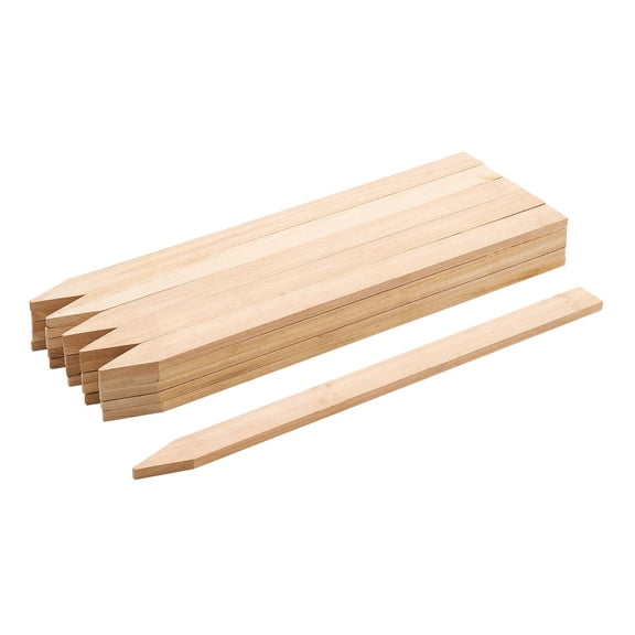 25 Pack Wooden Survey Stakes 24 Inch Garden Markers with Sharp Tips for Plant Support Fencing and Yard Boundaries Durable Fir Wood Ground Stakes