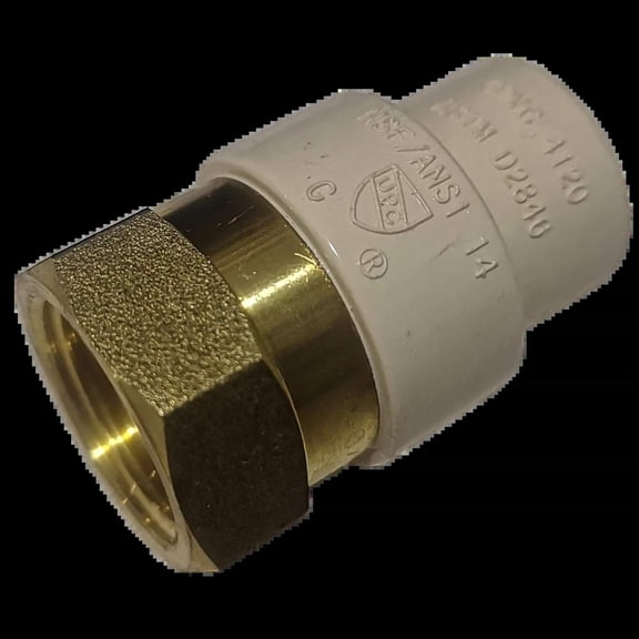 25 Pack XFITTING 1/2" Female NPT x 1/2" CPVC Adapter, CPVC Female Adapter