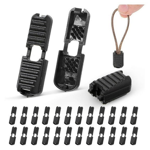 25 Pack Zipper Puller Wire Ends, DIY Replacement Zipper Fasteners for Backpacks Quick TieFree Shoelaces