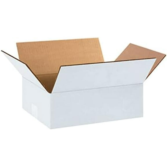 - 25 Pack of 12x9x4” White Corrugated Cardboard Packing Shipping Mailing Moving Carton Boxes Cube