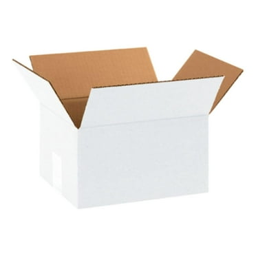 25 Pack of 8x6x4” White Corrugated Cardboard Packing Shipping Mailing Moving Carton Boxes Cube