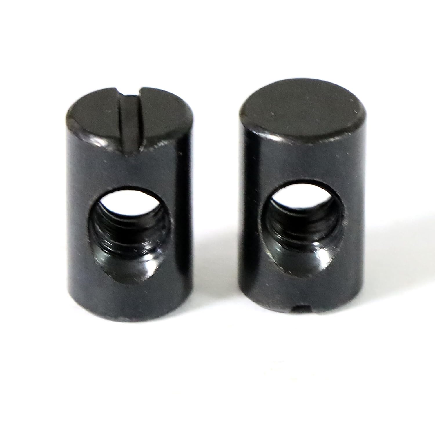 25 Packs 1/4"20 Threaded 10mmX16mm Black Barrel Nuts,Carbon Steel with