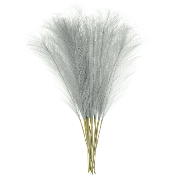 25 Packs Faux Pampas Grass 21 Inch Artificial Pampas Grass for Home Decoration, Light Grey