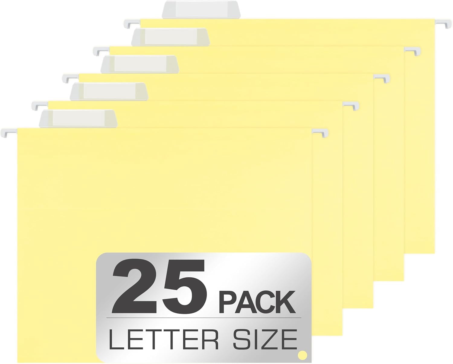 25 Packs Hanging File Folders,Lemon Yellow Hanging File Folders Letter ...