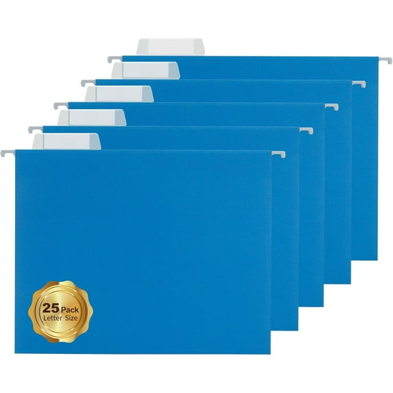 25 Packs Hanging File Folders Pink,Letter Size 8.5x11,Hanging File Folders with 1/5-cut Tabs,File Folders for Filing Cabinet with Tabs,Designed for Bulky Files,Ideal Office,School Classroom