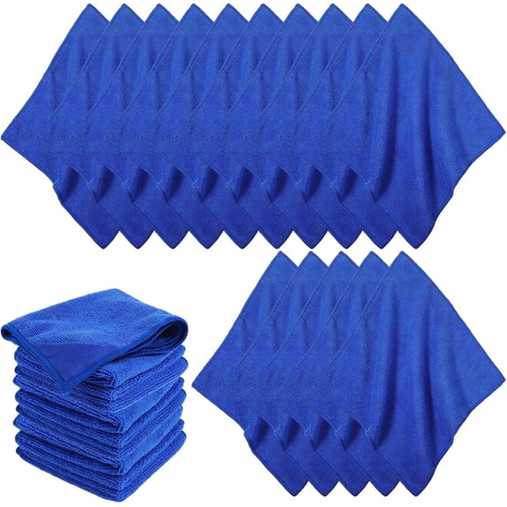 25 Packs Magnetic Dry Erase Cloth, Blue Microfiber Whiteboard Eraser Reusable Washable Cleaning Cloth for Office Home, 10x10 Inch