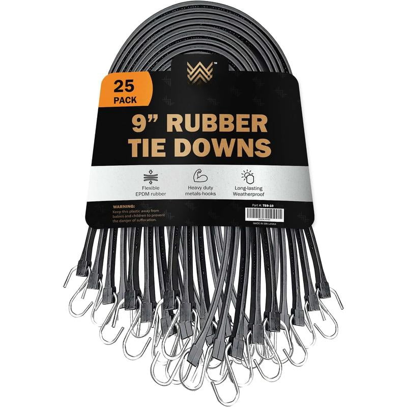 21" Inch Rubber Bungee Cords With Hooks - Crimped S Hooks - Natural - View #13