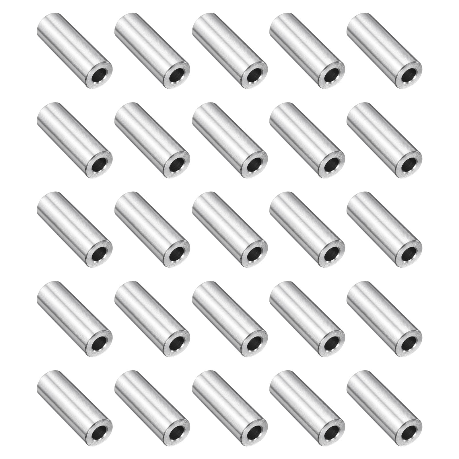 25 Packs Stainless Steel Spacer 1/4" Bore x 1/2" OD x 1-1/8" Length