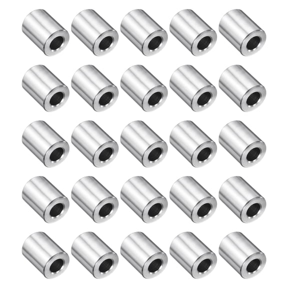 25 Packs Stainless Steel Spacer 1/4" Bore x 1/2" OD x 1/2" Length
