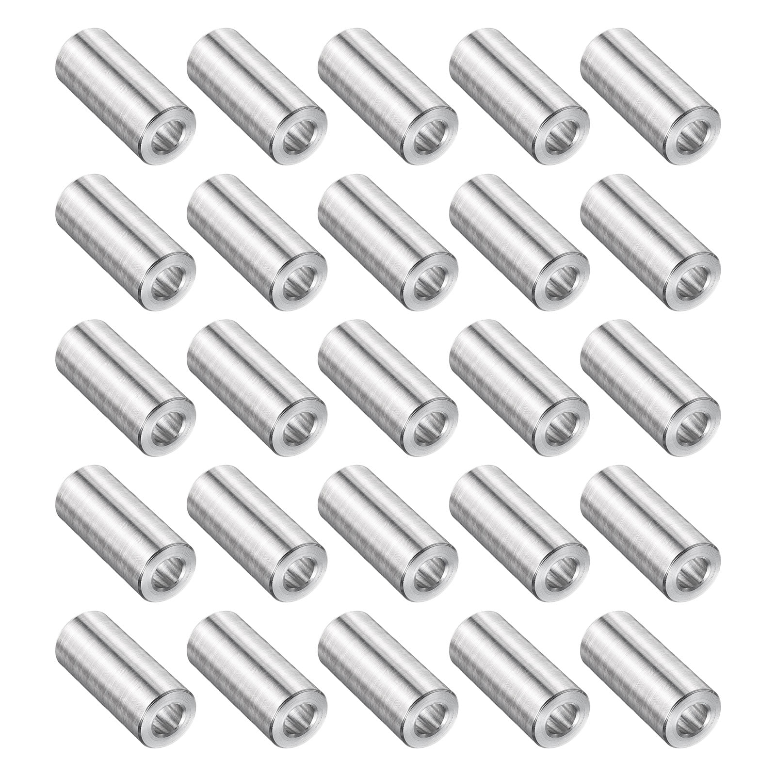 25 Packs Stainless Steel Spacer 1/4" Bore x 1/2" OD x 1" Length