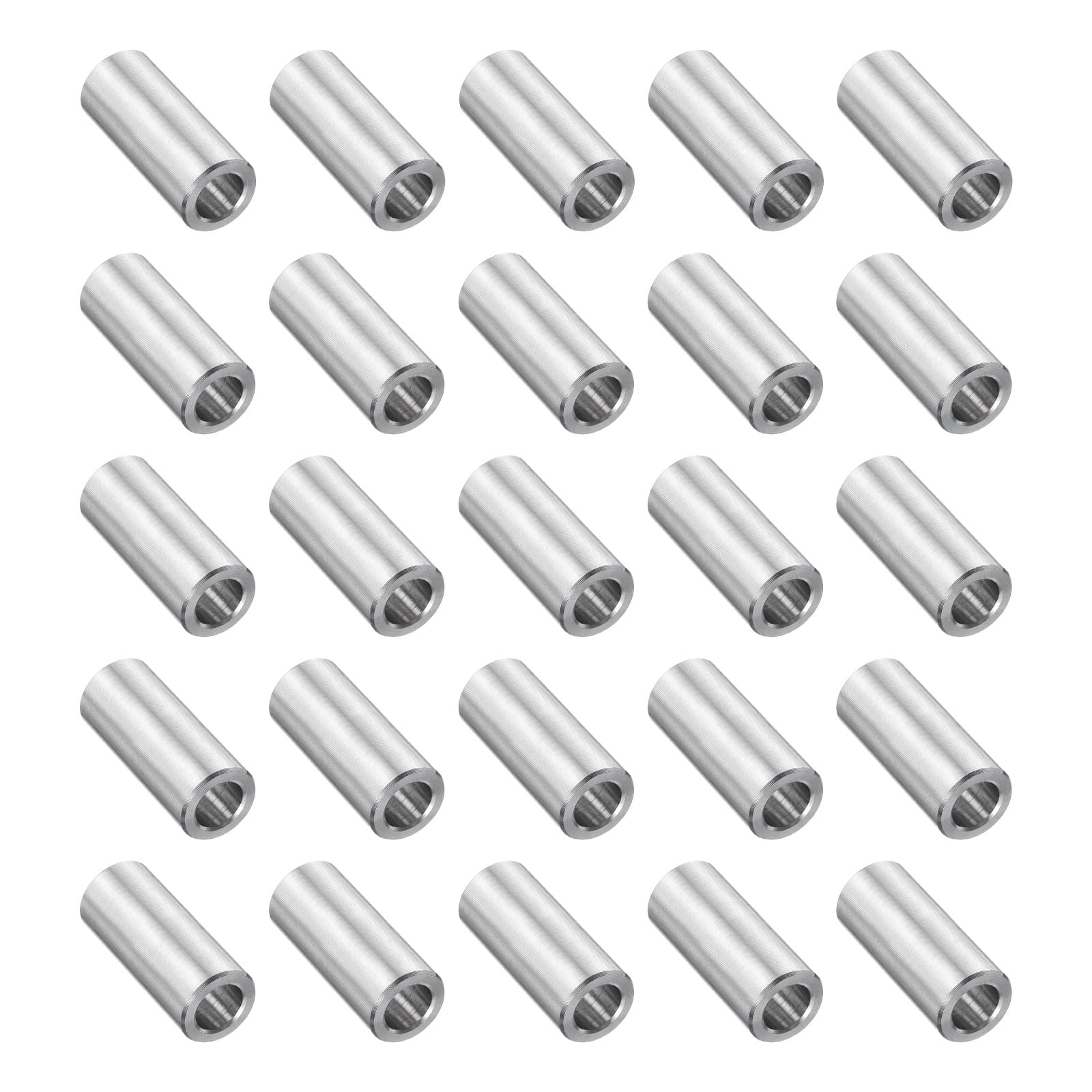 25 Packs Stainless Steel Spacer 5/16" Bore x 1/2" OD x 1" Length