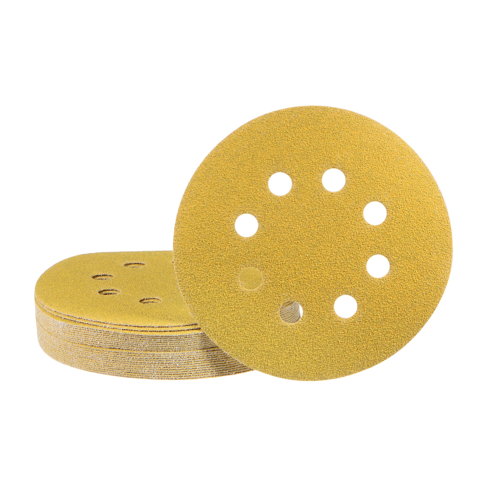 25 Packs Yellow Sanding Discs 5 Inch 80 Grits Hook and Loop Sandpapers ...
