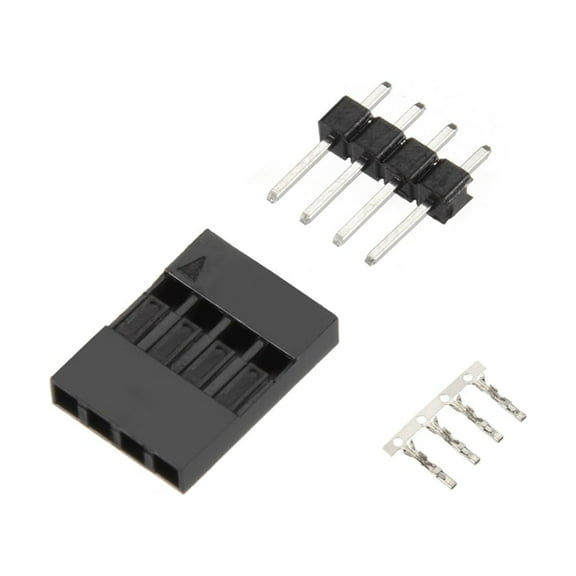 25 Pairs 2.54mm 4Pin Jumper Wire Housing w Male Female Pin Terminal Connector