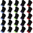 thumbnail image 1 of 25 Pairs Toddler Kids Socks, Ankle Athletic Low Cut Short Socks for Boys Girls 1-14 Years, 1 of 7