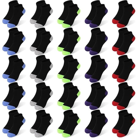 GENTABY 25 Pairs Toddler Kids Socks, Ankle Athletic Low Cut Short Socks for Boys Girls 1-14 Years