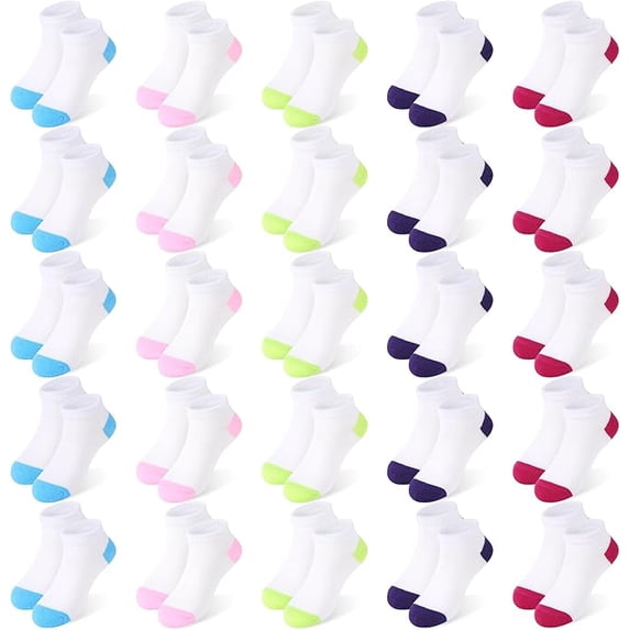 25 Pairs Toddler Kids Socks, Ankle Athletic Low Cut Short Socks for Boys Girls 1-14 Years