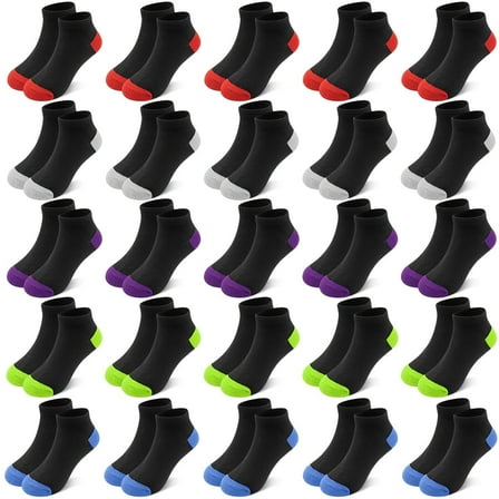 25 Pairs Toddler Kids Socks, Ankle Athletic Low Cut Short Socks for Boys Girls 1-14 Years