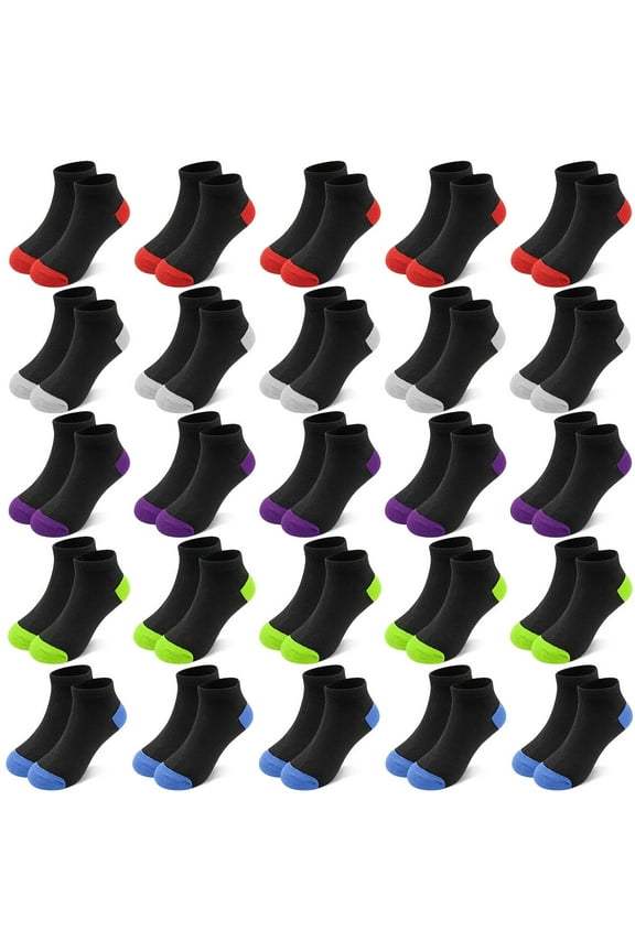 25 Pairs Toddler Kids Socks, Ankle Athletic Low Cut Short Socks for Boys Girls 1-14 Years