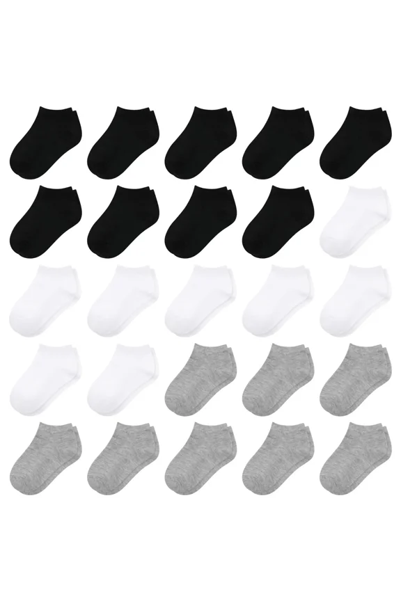 25 Pairs Toddler Socks, Boys Socks Kids Ankle Sock Low Cut Sock for Boys Girls 1-14 Years