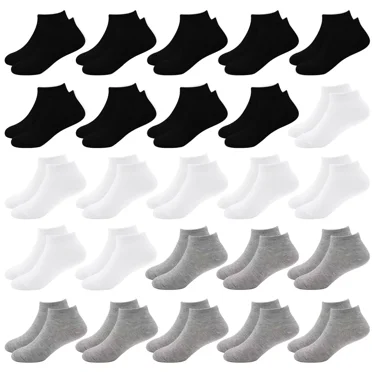 25 Pairs Toddler Socks, Boys Socks Kids Ankle Socks 1-13 Years Low Cut Half Cushion Socks for Boys Girls