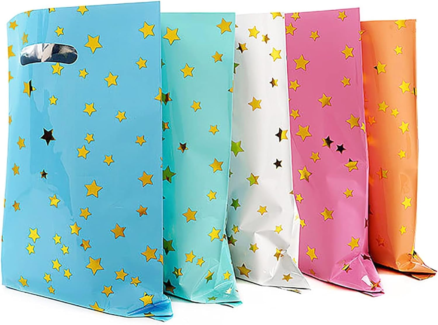 25 Party Favor Bags for Kids Birthdays, Goodie Candy Bags in 5 Colors ...