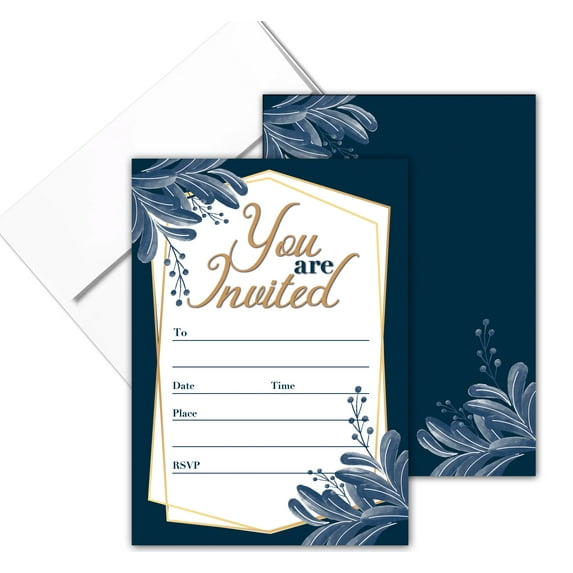 25 Party Invites with Envelopes - Double Sided Formal Invitations - B15212