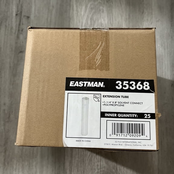 (25 Pc Case) Eastman 35368 PVC Extension Tube 1-1/4-inch x 8-inch *SHIPS FREE*